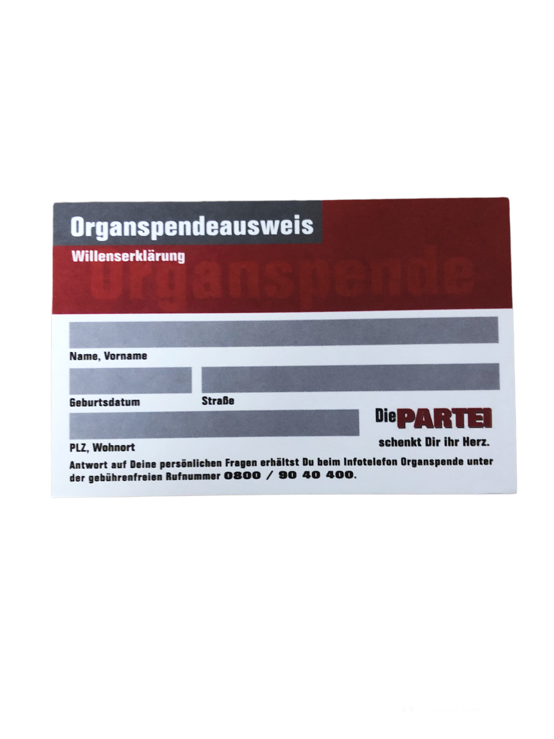 LV Angebot: Organspendeausweis