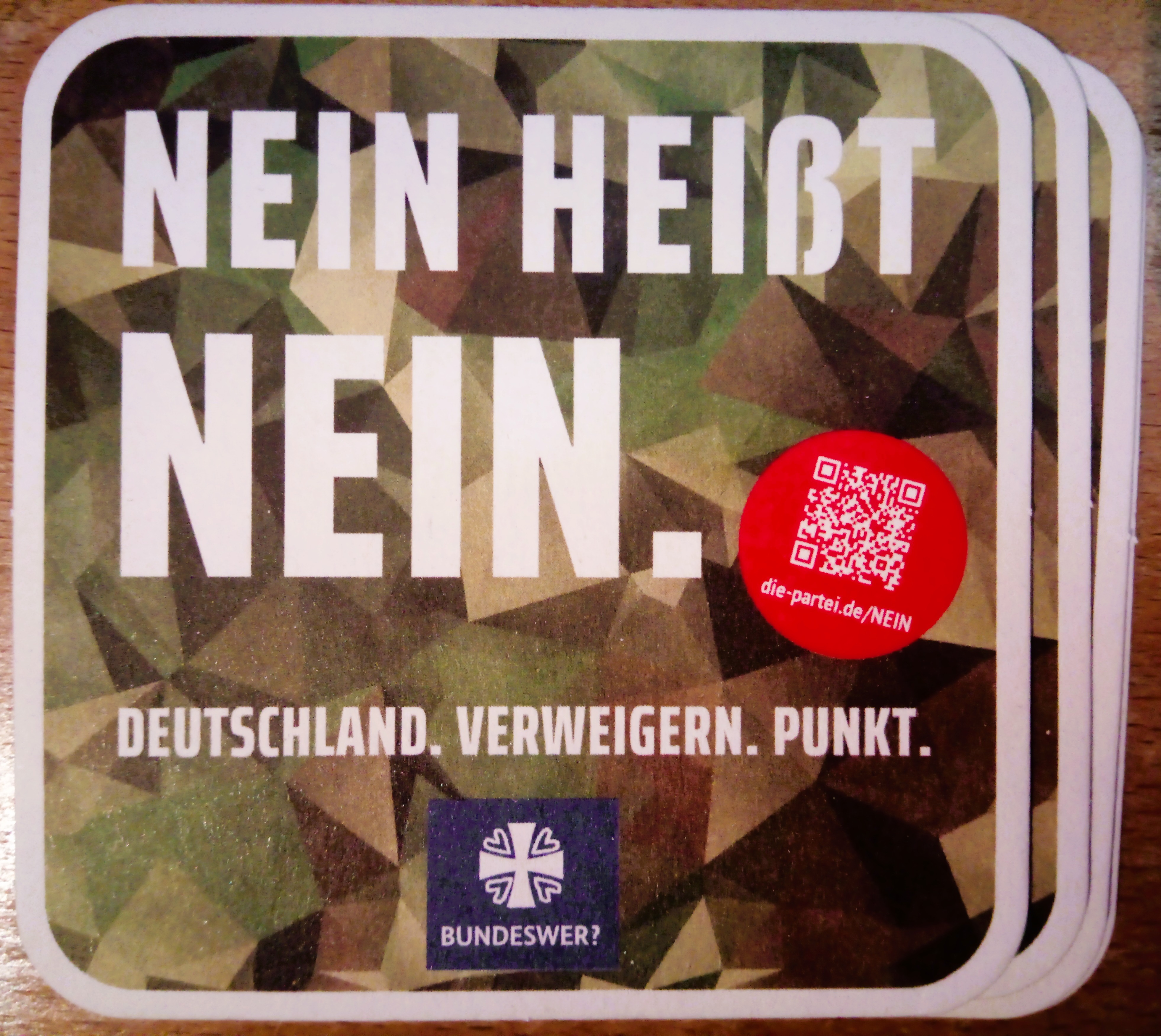 LV-Angebot: Bierdeckel Verweigern.