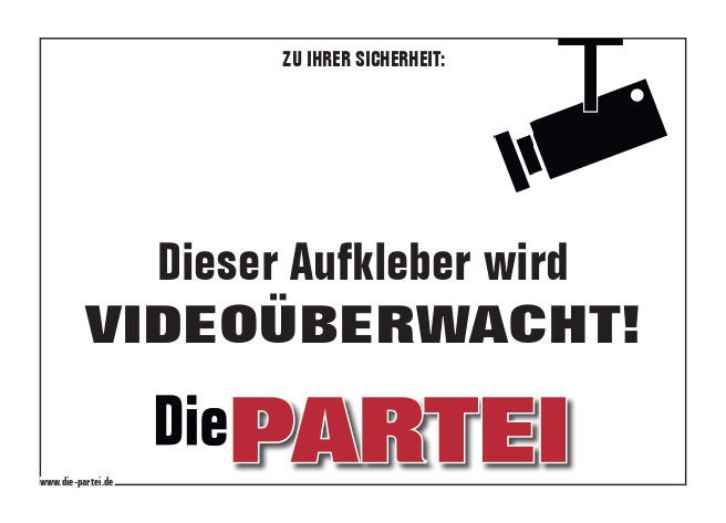 LV-Angebot: Dieser Aufkleber wird videoüberwacht